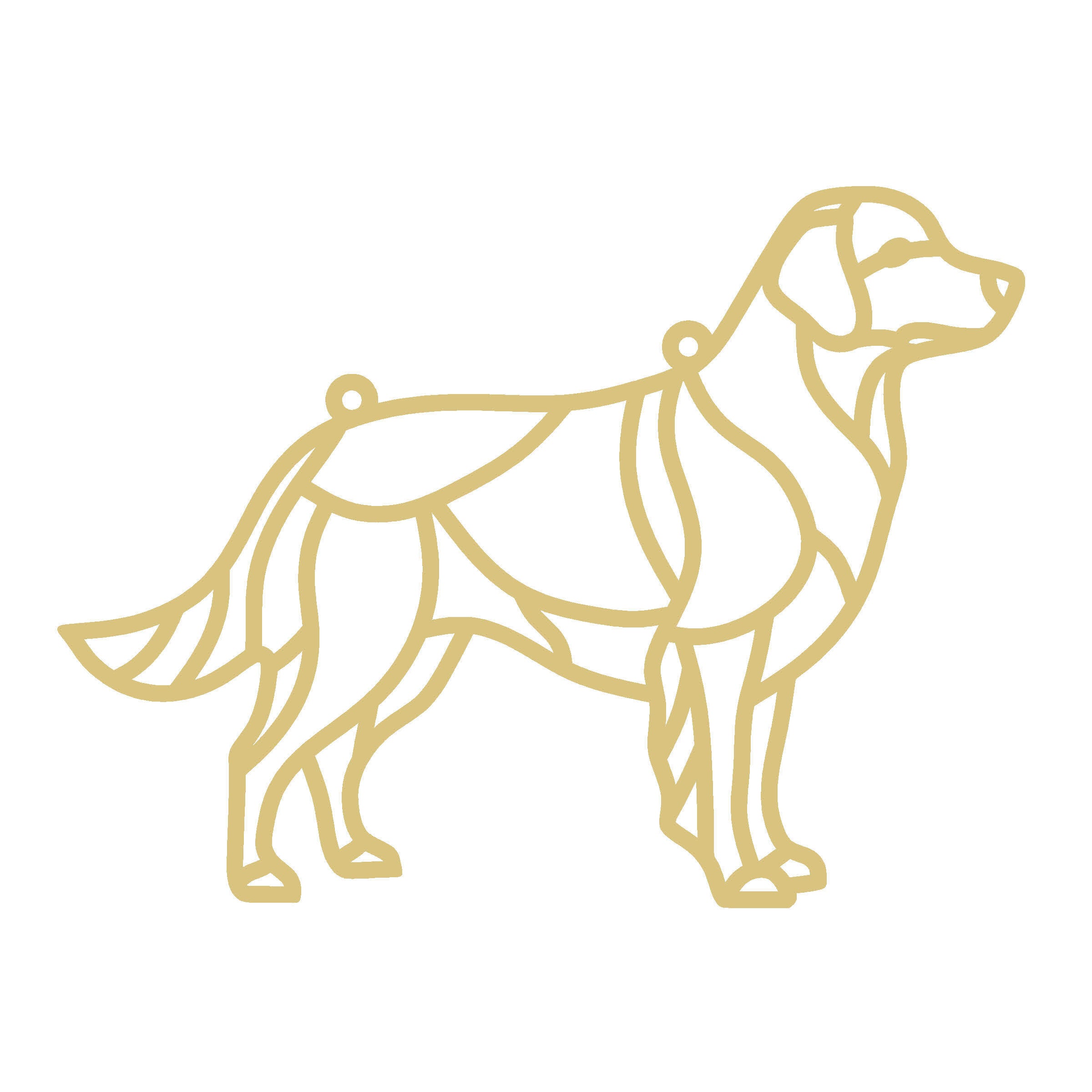 Faux Stained Glass Golden Retriever MDF Cutout Frame - Unfinished For DIY