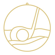 Faux Stained Glass Laser Cut Round MDF Cutout Golf Club With Golf Ball - Unfinished For DIY