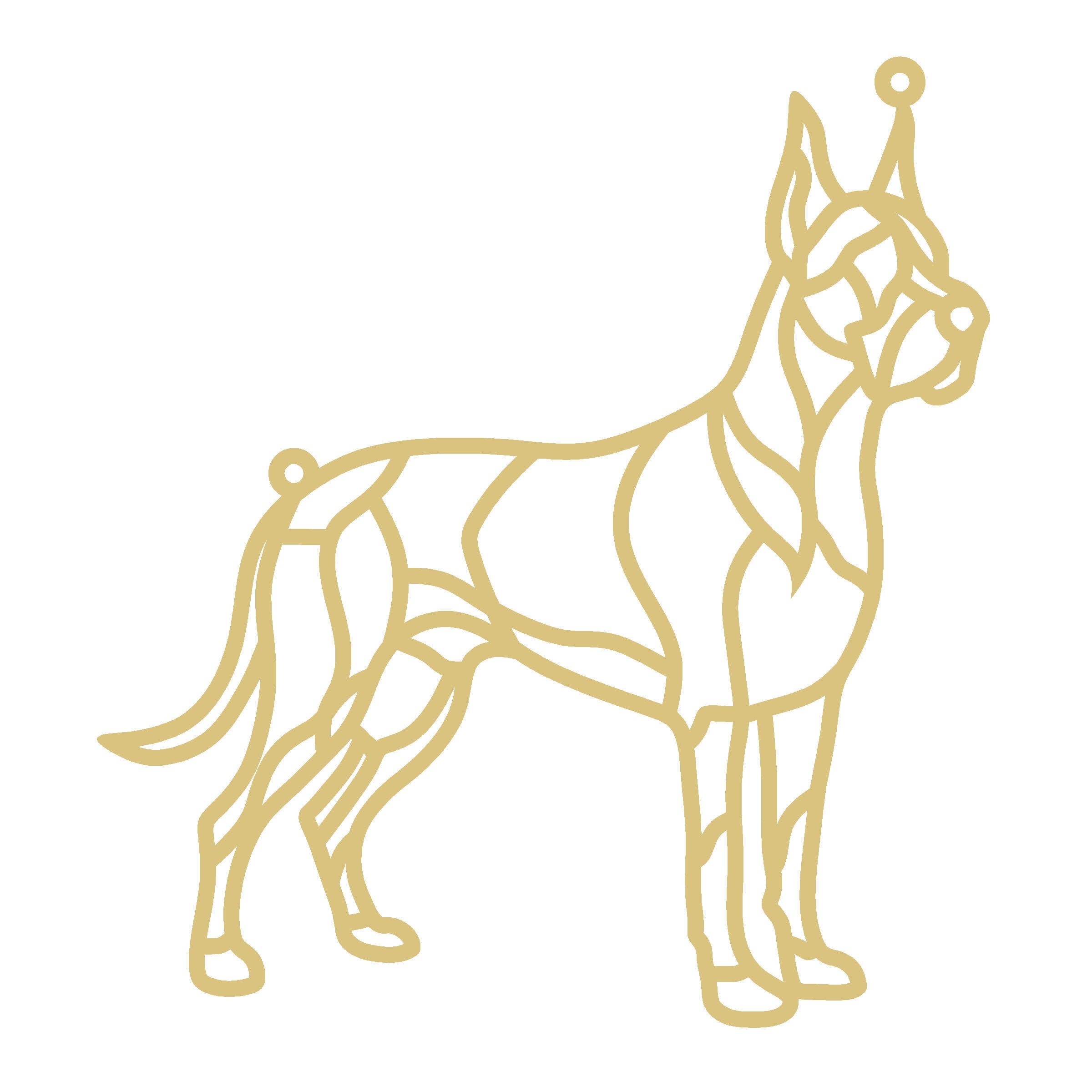 Faux Stained Glass Great Dane MDF Cutout Frame - Unfinished For DIY