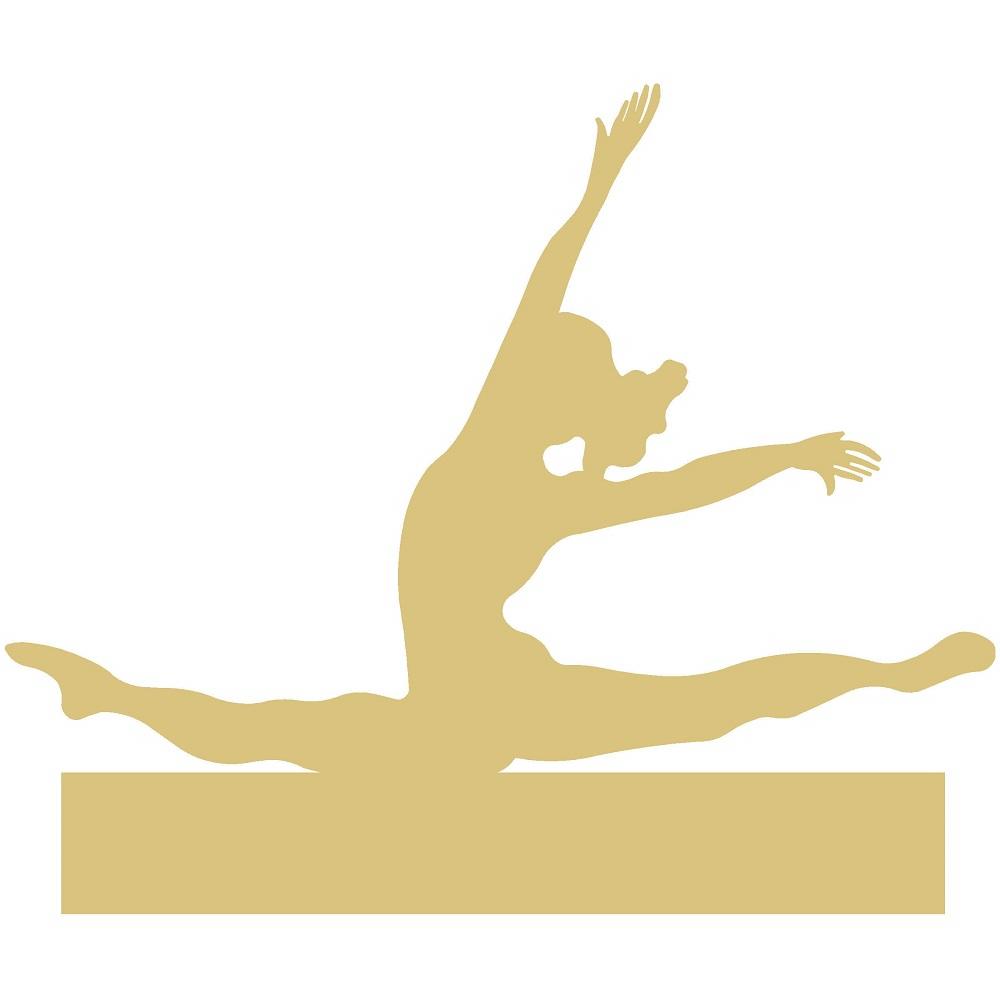 Basic Shape Gymnast MDF Cutout Leaping Silhouette - Unfinished For DIY