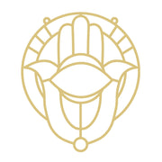 Hamsa Hand Faux Stained Glass MDF Cutout Frame - Unfinished For DIY