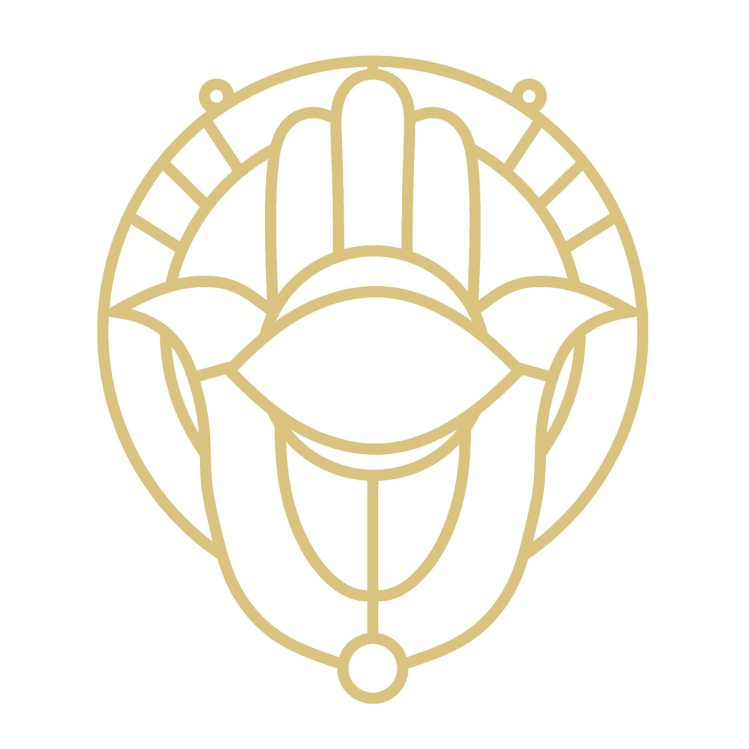 Hamsa Hand Faux Stained Glass MDF Cutout Frame - Unfinished For DIY