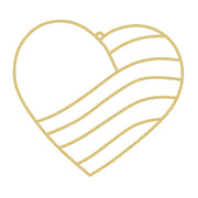 Faux Stained Glass Laser Cut MDF Cutout Heart With Wave Stripe Pattern - Unfinished For DIY