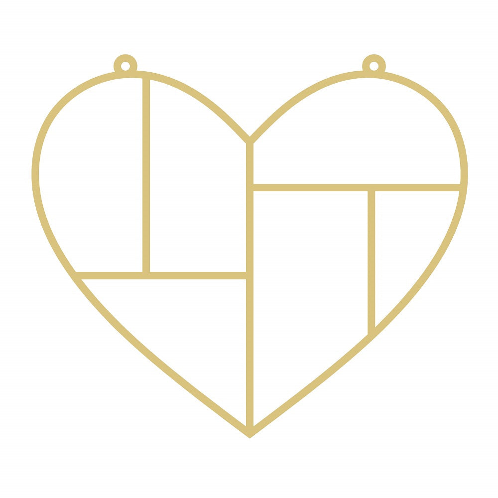 Faux Stained Glass Laser Cut Heart MDF Cutout Geometric Patchwork - Unfinished For DIY