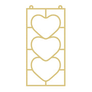 Faux Stained Glass Laser Cut MDF Cutout Rectangular Three Hearts - Unfinished For DIY