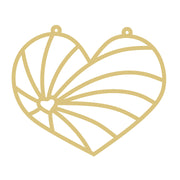 Faux Stained Glass Laser Cut Heart MDF Cutout Radiating Line Pattern - Unfinished For DIY