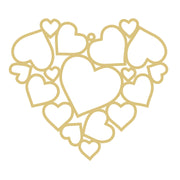 Faux Stained Glass Laser Cut MDF Cutout Heart Collage - Unfinished For DIY