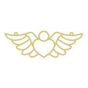Faux Stained Glass Laser Cut MDF Cutout Winged Heart Silhouette - Unfinished For DIY