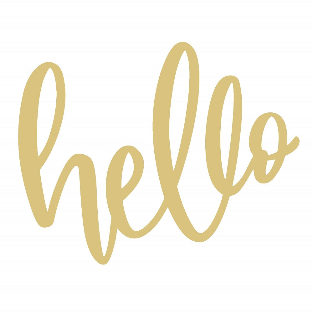 LASER CUT WORD-HELLO UNFINISHED WOOD CUTOUT STYLE 4