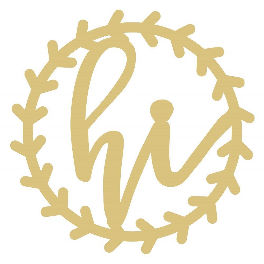 Basic Shape Circle MDF Cutout Hi Inside Laurel Wreath - Unfinished For DIY