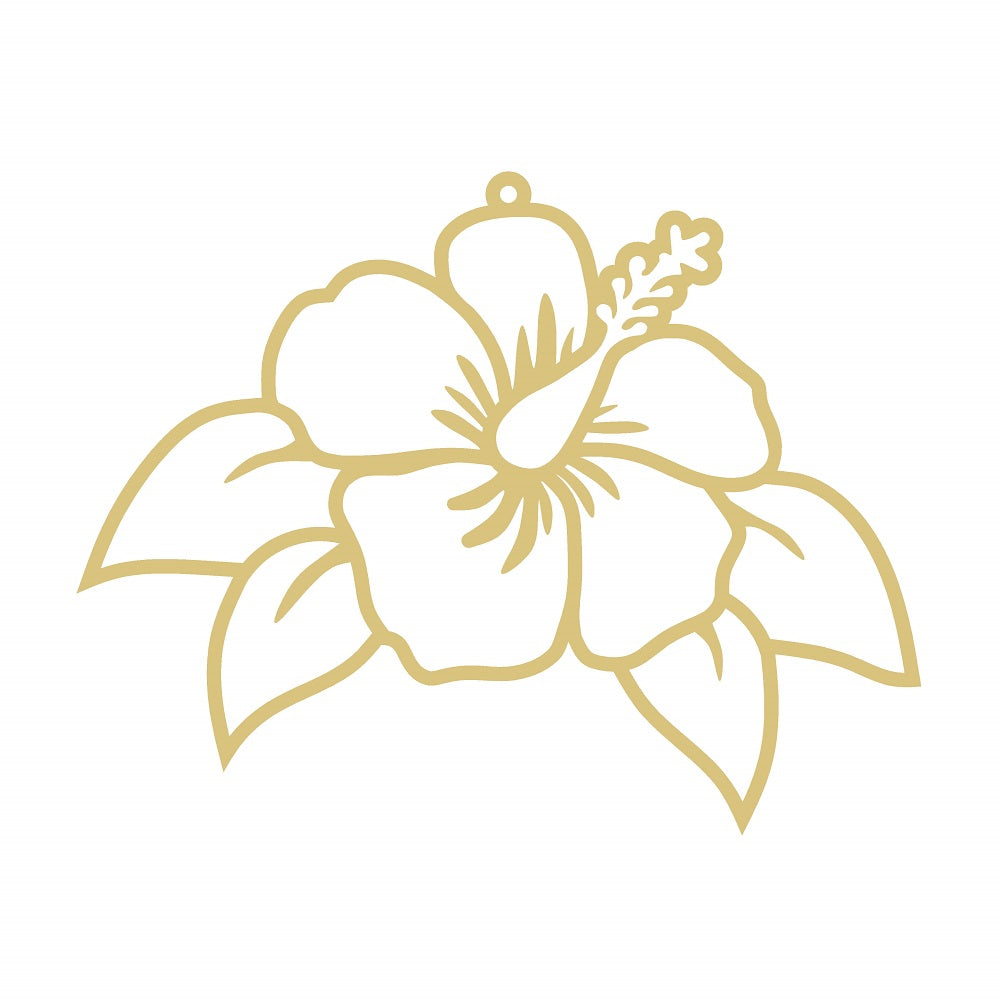 Laser Cut HIBISCUS Unfinished Wood Cutout Style 4 Art 1