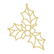 Christmas Holly Leaf l Faux Stained Glass Frame | MDF Cutout | Cozy DIY Paintable Craft | Resin & Crushed Glass Blank