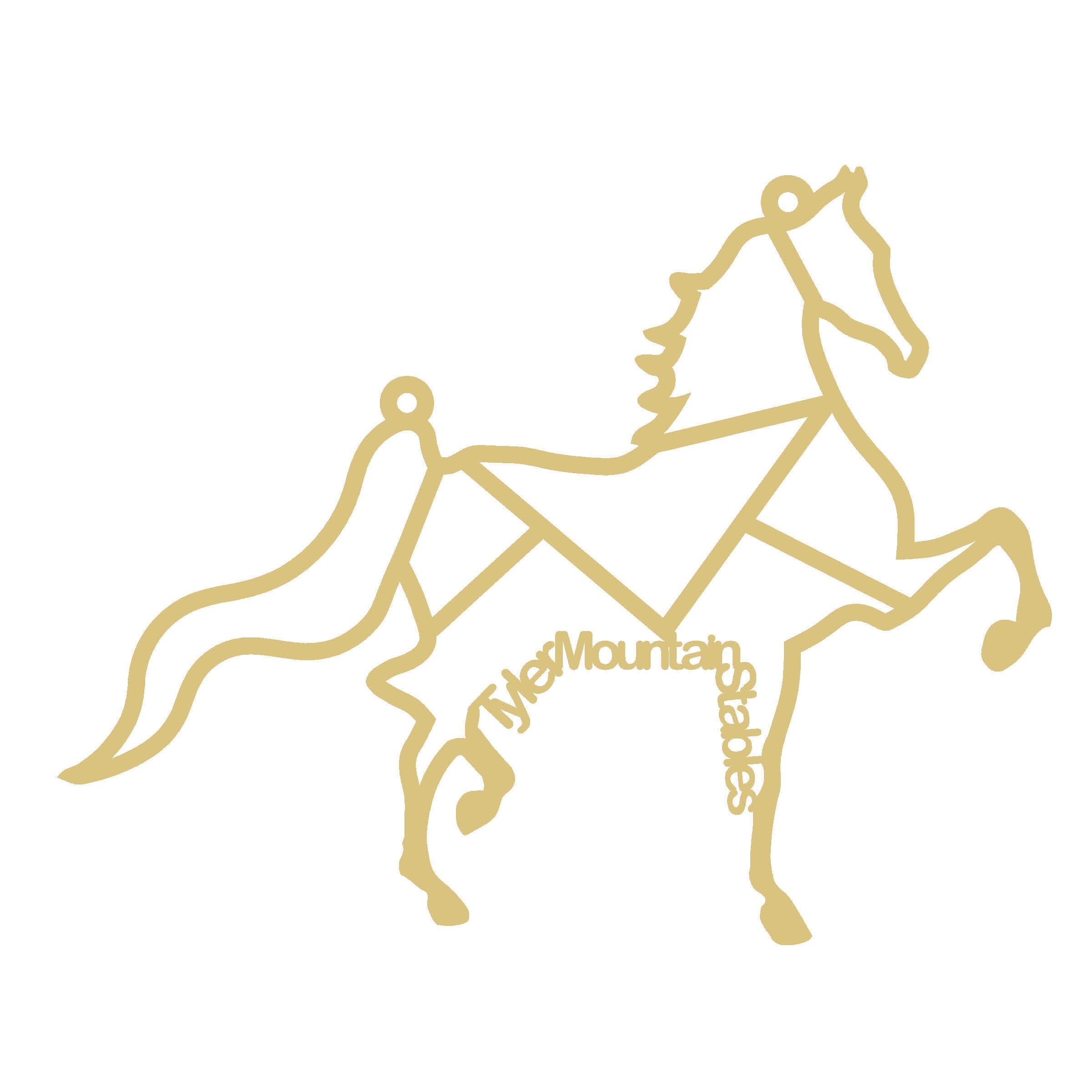 Faux Stained Glass Horse MDF Cutout Frame - Unfinished For DIY