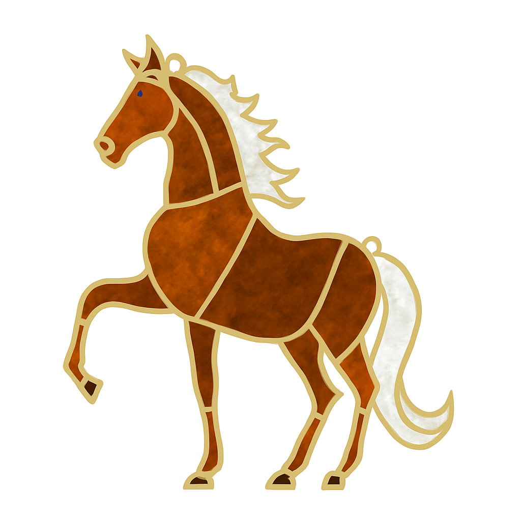 Horse Laser-Cut Faux Stained-Glass Frame Unfinished MDF Wood– Open Frame Craft Blank for Resin, Crushed Glass & Mixed Media Art | Made in the USA by Diverse Woodworking