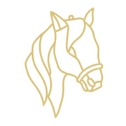 Faux Stained Glass Laser Cut MDF Cutout Horse Head Silhouette With Bridle - Unfinished For DIY