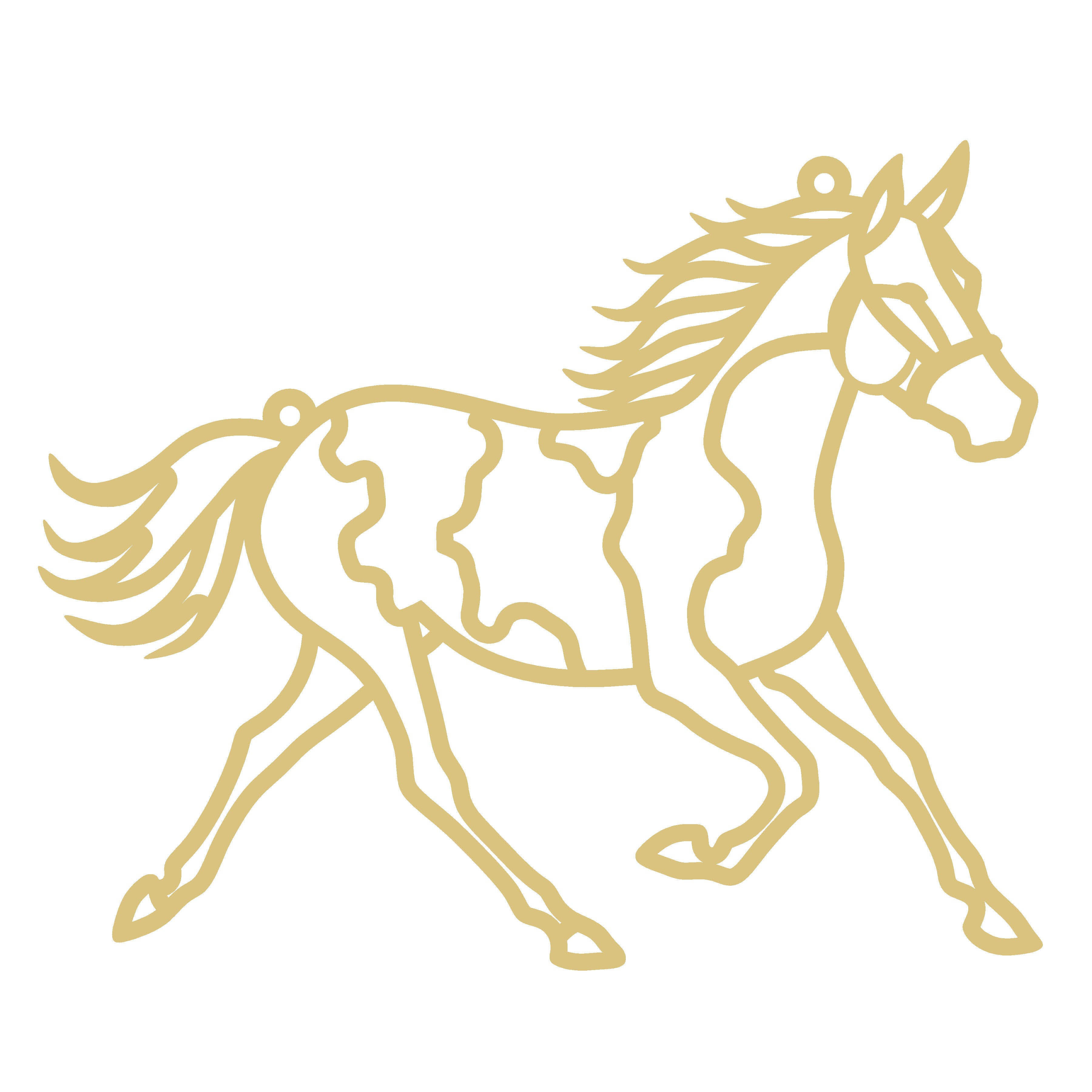 Faux Stained Glass Laser Cut MDF Cutout Horse Silhouette Running - Unfinished For DIY