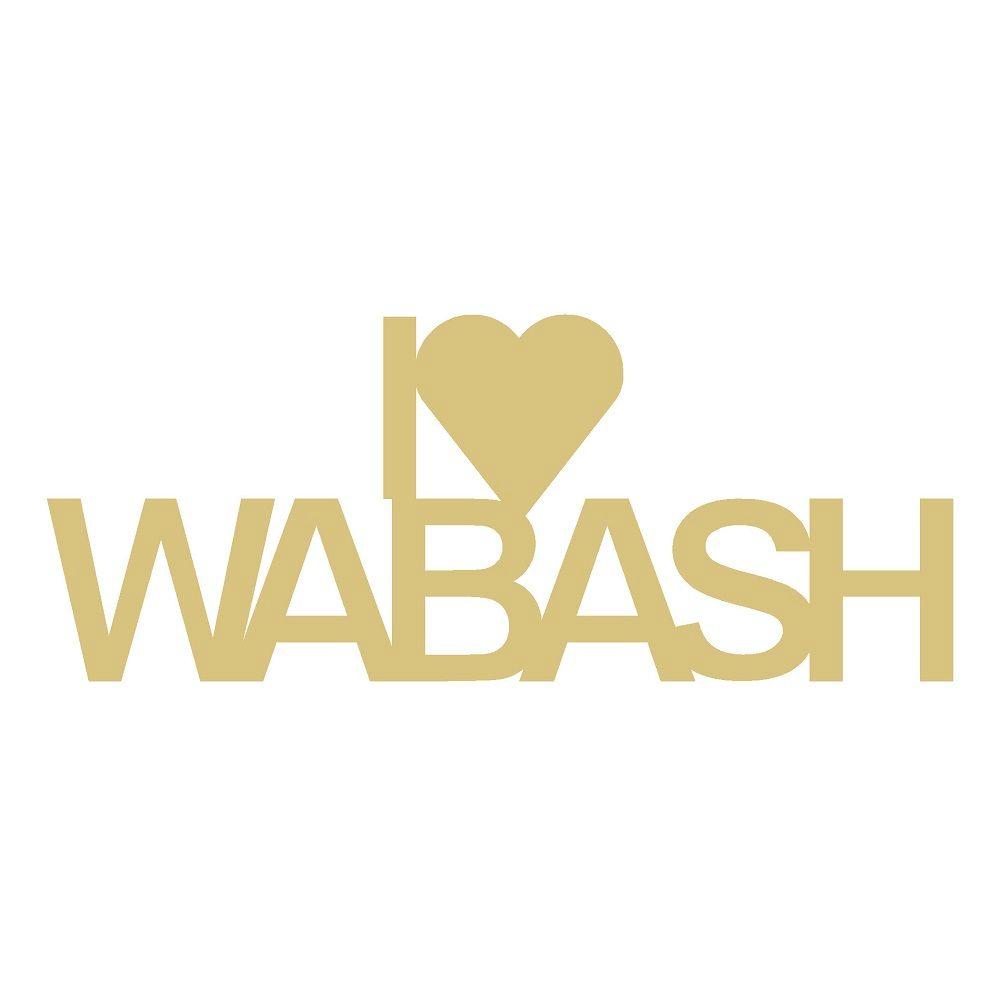 Basic Shape Heart MDF Cutout I Heart Wabash - Unfinished For DIY