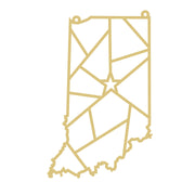 Faux Stained Glass Laser Cut Indiana State Silhouette MDF Cutout - Unfinished For DIY