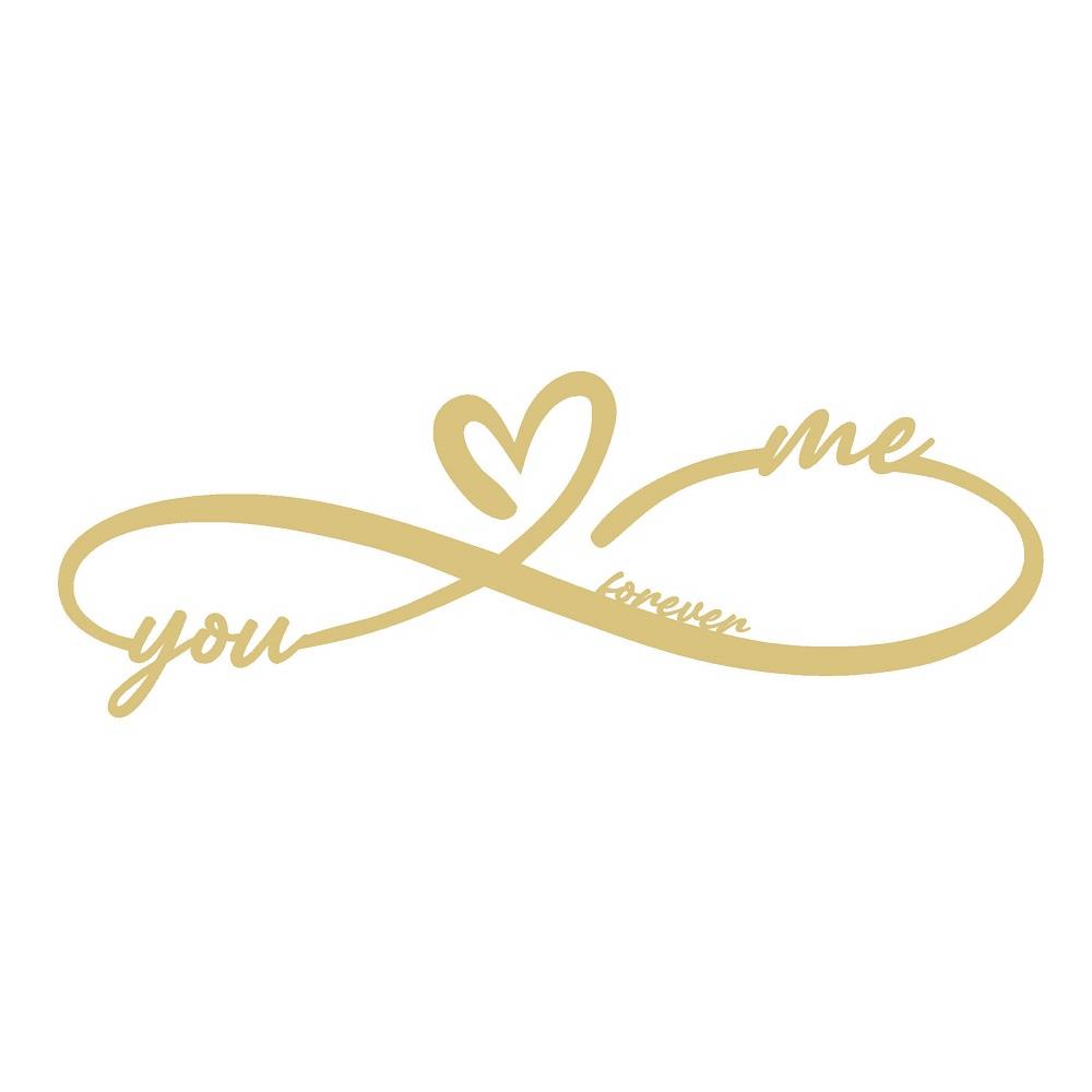 Basic Shape Infinity MDF Cutout You Me Forever Heart - Unfinished For DIY