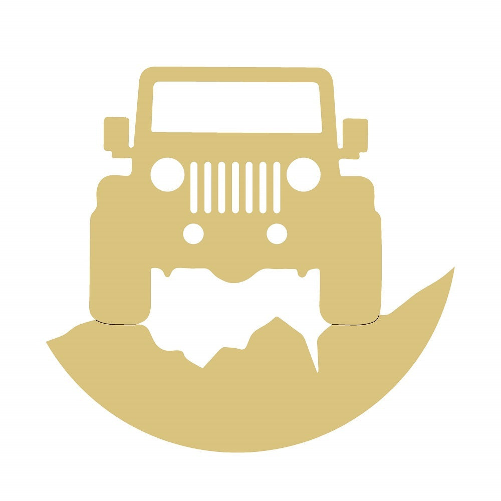 Basic Shape Laser Cut Off Road Vehicle MDF Cutout Front Silhouette - Unfinished For DIY
