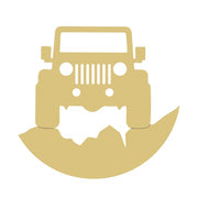 Basic Shape Laser Cut Off Road Vehicle MDF Cutout Front Silhouette - Unfinished For DIY