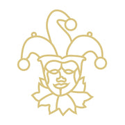 Faux Stained Glass Laser Cut MDF Cutout Jester Silhouette Harlequin Joker Face - Unfinished For DIY