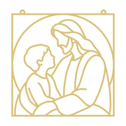 Jesus with a Child Faux Stained Glass Frame | MDF Cutout | Cozy DIY Paintable Craft | Resin & Crushed Glass Blank