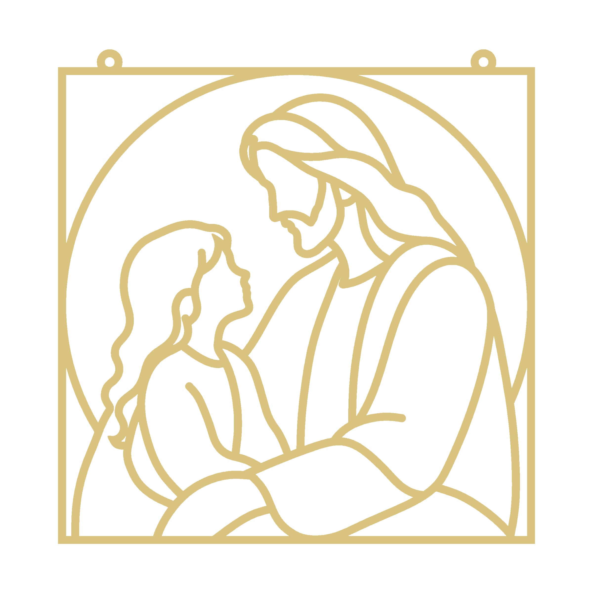 Jesus with a Child Faux Stained Glass Frame | MDF Cutout | Cozy DIY Paintable Craft | Resin & Crushed Glass Blank