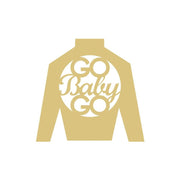 Basic Shape Jockey Silk MDF Cutout Go Baby Go Circle Logo - Unfinished For DIY