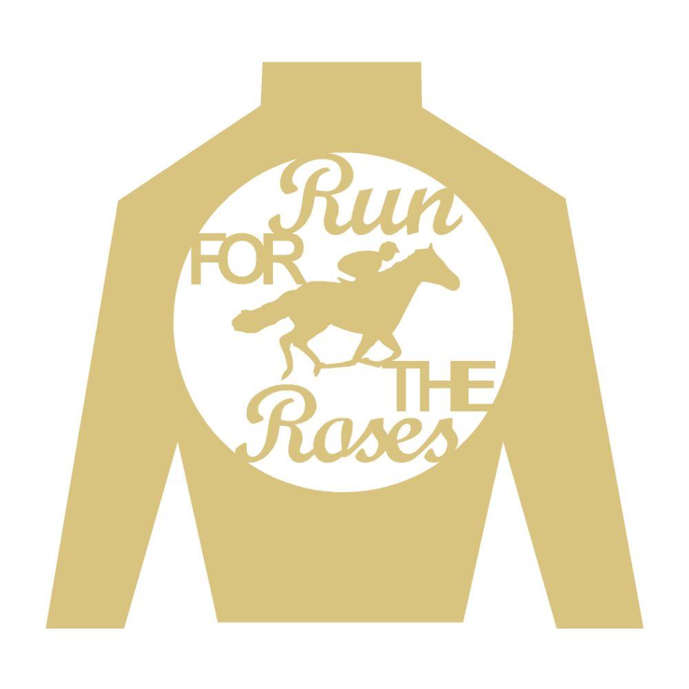 Basic Shape Jockey Silk MDF Cutout Run For The Roses Jockey Silhouette - Unfinished For DIY