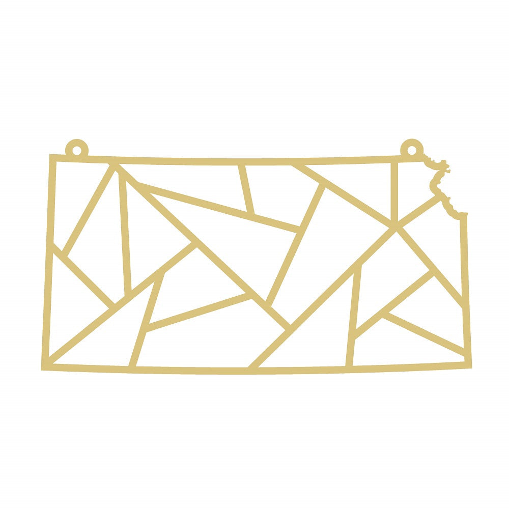 Faux Stained Glass Laser Cut Wisconsin State Kansas MDF Cutout - Unfinished For DIY