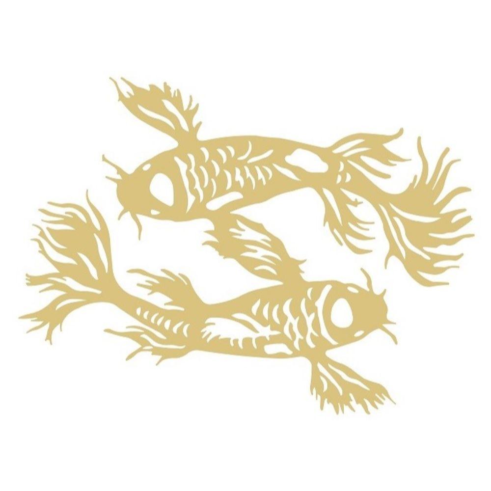 Basic Shape Koi Fish MDF Cutout Two Fish Silhouette - Unfinished For DIY
