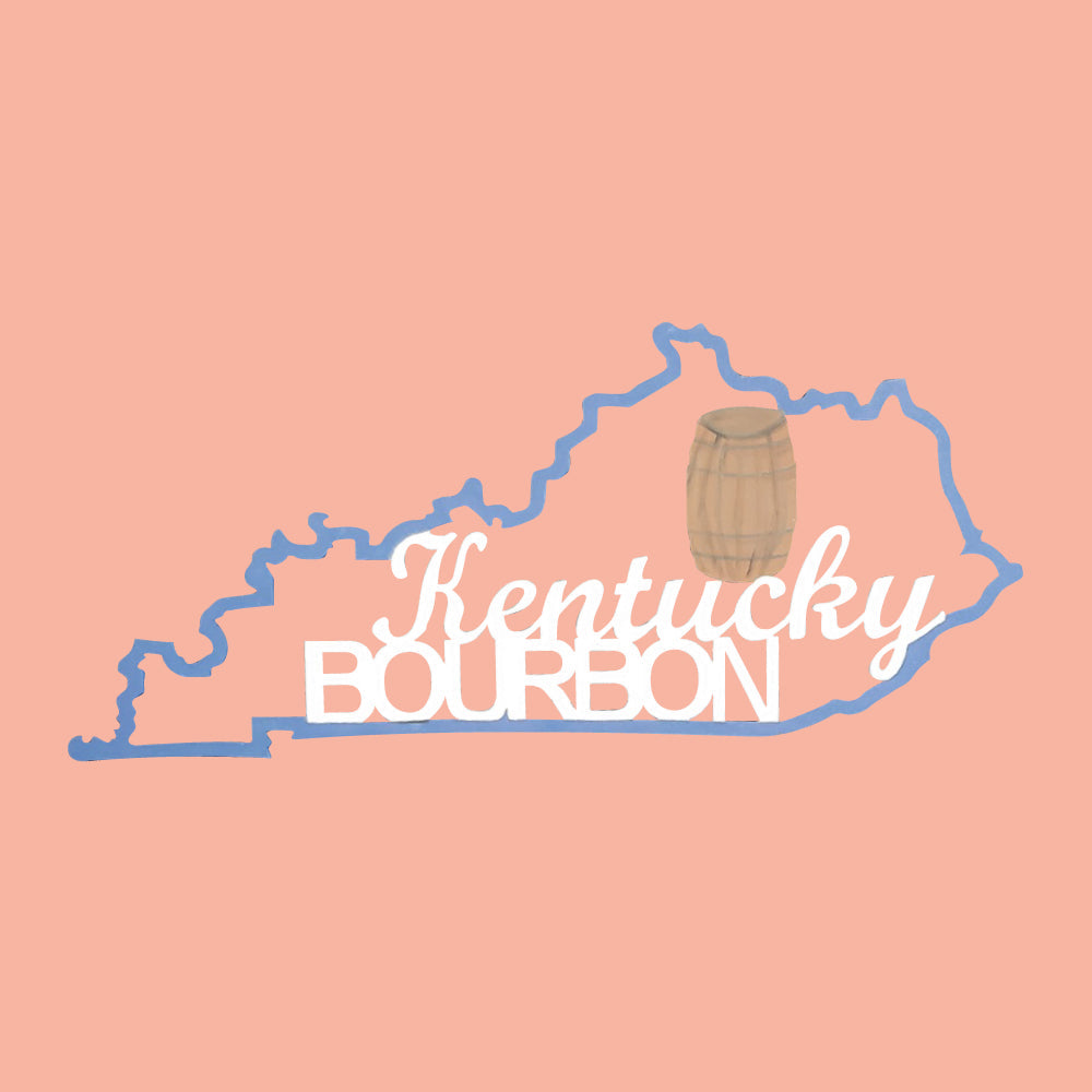 Basic Shape Kentucky State MDF Cutout With Kentucky Bourbon Script - Unfinished For DIY