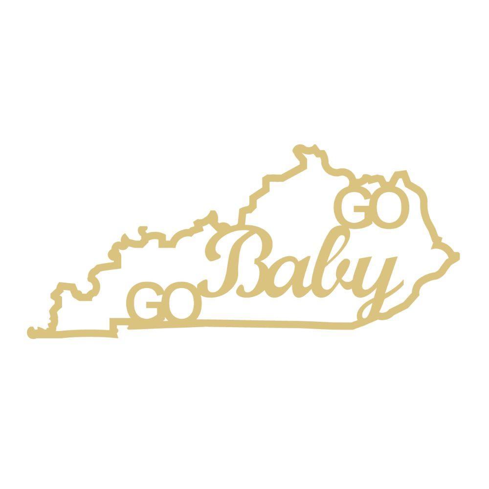 Basic Shape Kentucky MDF Cutout Go Baby Go Text Within Outline - Unfinished For DIY
