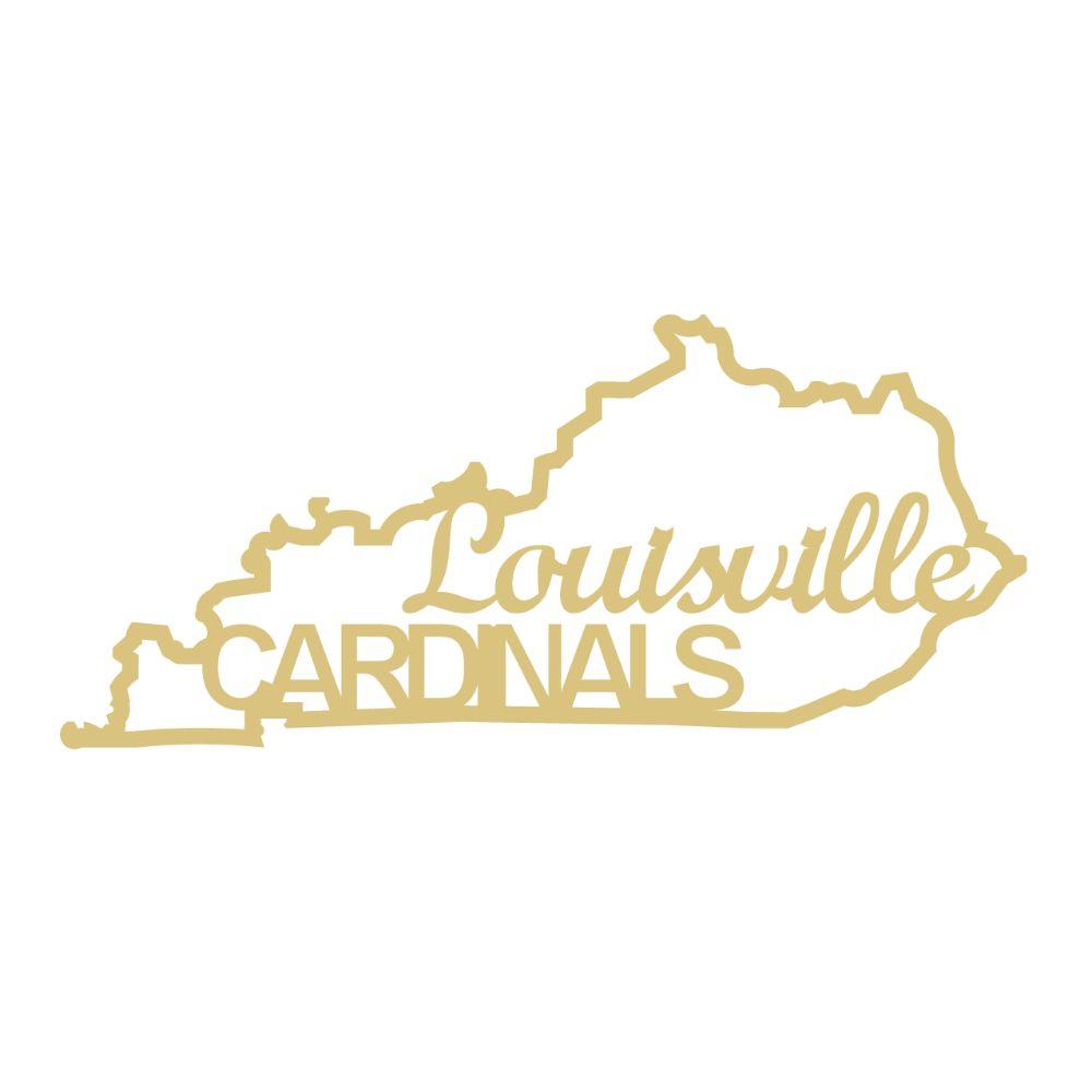 Basic Shape Kentucky MDF Cutout Louisville Cardinals - Unfinished For DIY