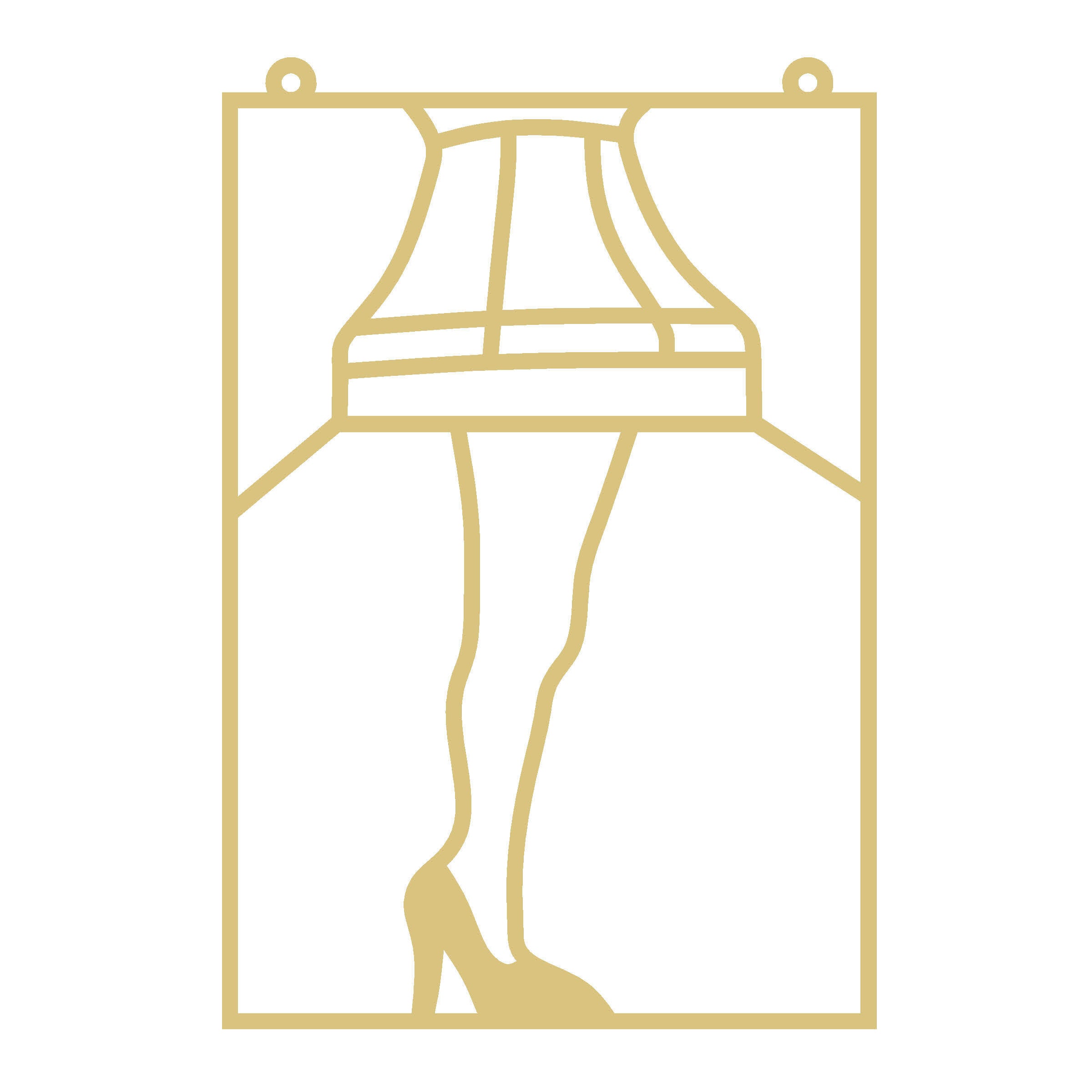 Faux Stained Glass Square MDF Cutout Leg Lamp - Unfinished For DIY