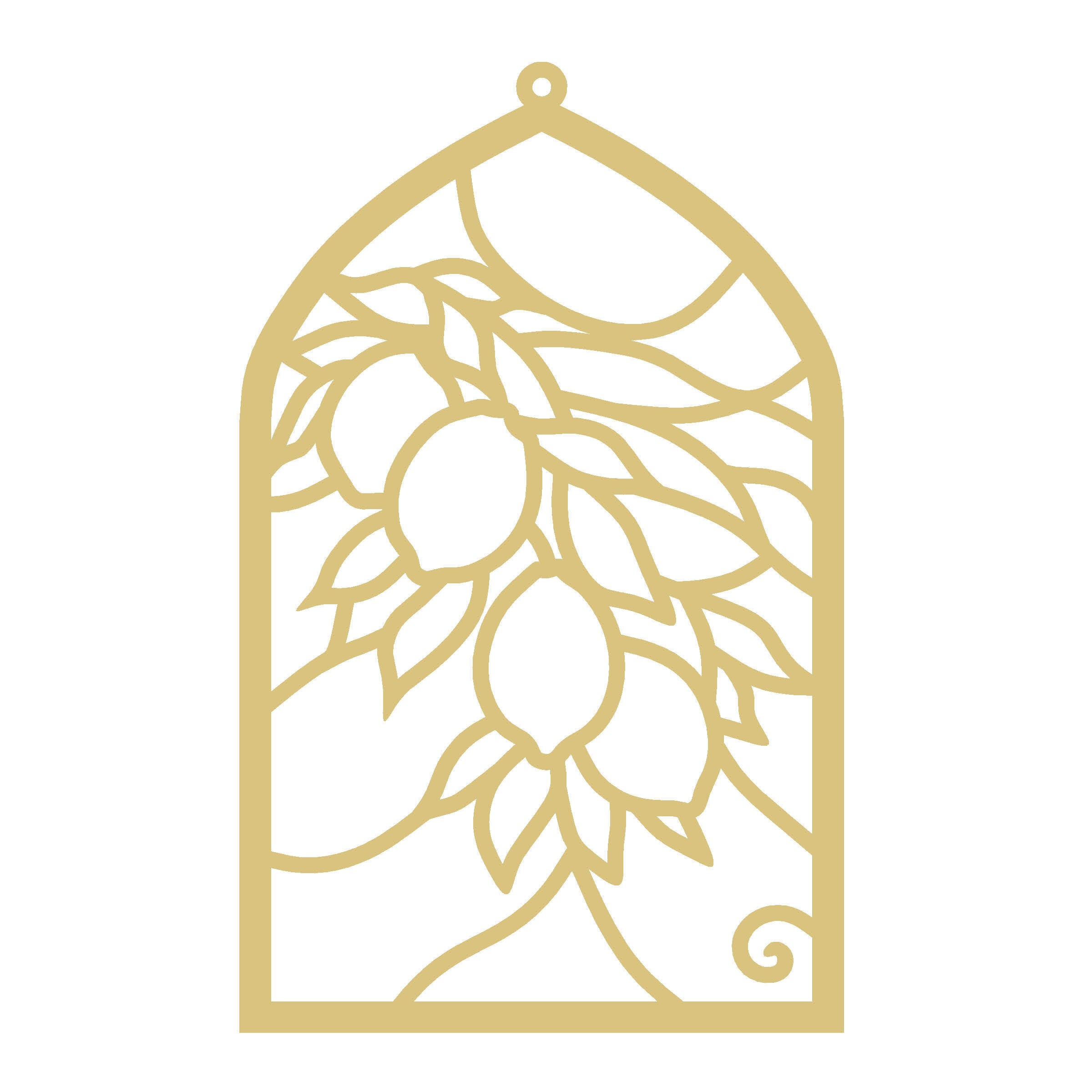 Faux Stained Glass Lemons MDF Cutout Frame - Unfinished For DIY