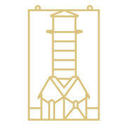 Faux Stained Glass Laser Cut MDF Cutout Lighthouse Silhouette With Tower Windows - Unfinished For DIY