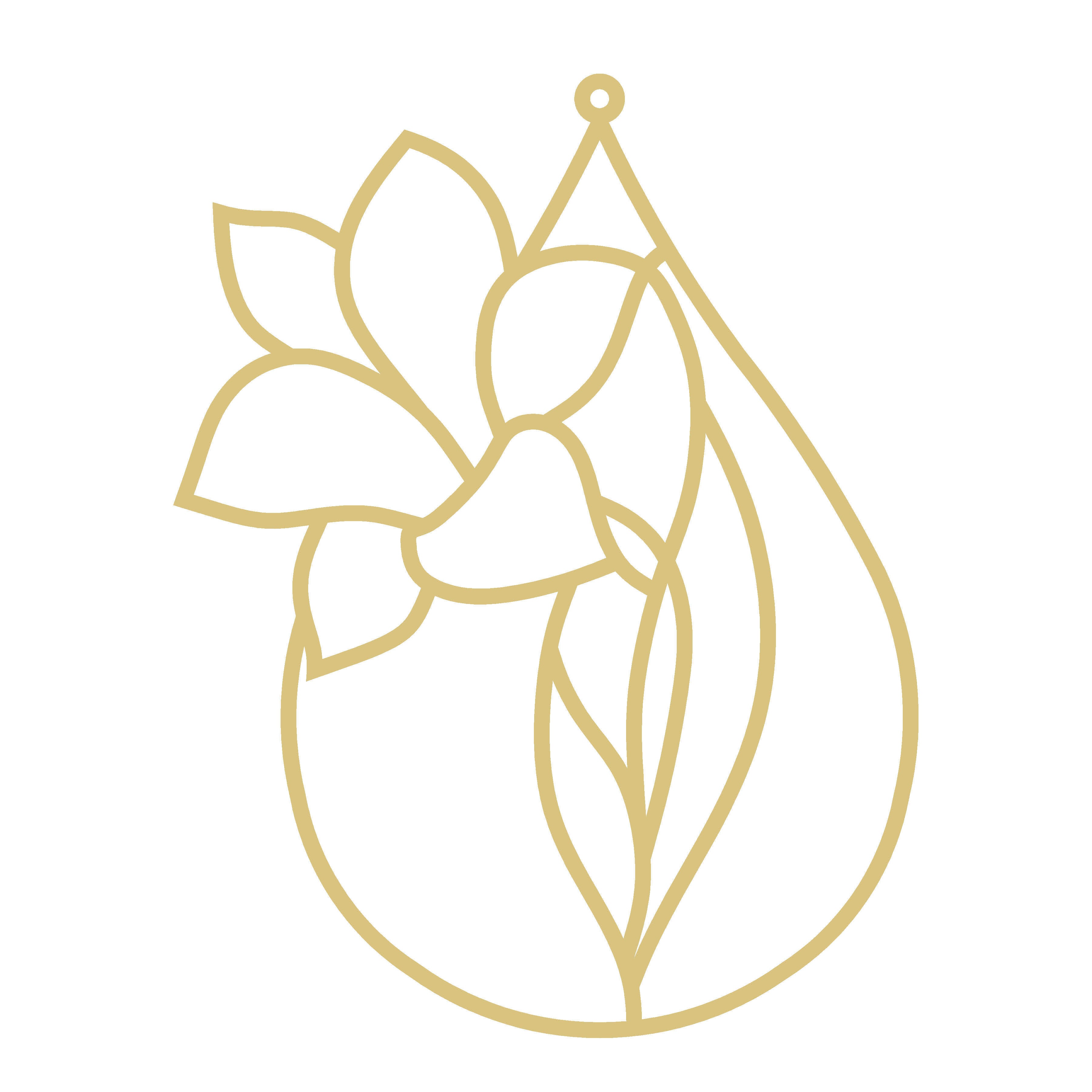 Faux Stained Glass Laser Cut MDF Cutout Teardrop Lily - Unfinished For DIY