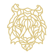 Faux Stained Glass Laser Cut Lion Head MDF Cutout Intricate Mane Line Art - Unfinished For DIY