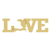 Basic Shape Love Haiti Map  MDF Cutout - Unfinished For DIY