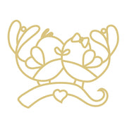 Faux Stained Glass Laser Cut MDF Cutout Love Birds With Ribbon And Heart - Unfinished For DIY