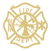 Faux Stained Glass Maltese Cross MDF Cutout Fire Dept - Unfinished For DIY