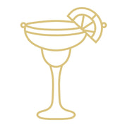 Faux Stained Glass Margarita Glass  MDF Cutout Frame - Unfinished For DIY