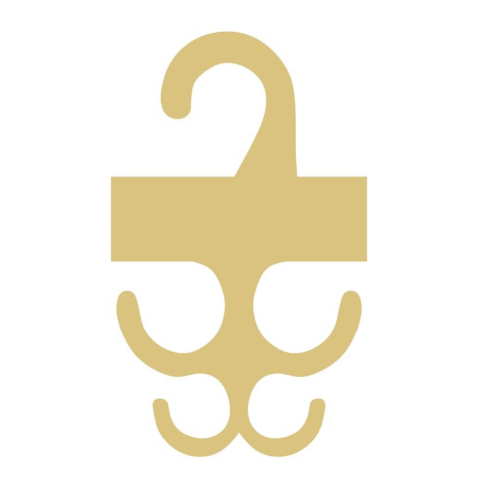 Basic Shape Mask Holder MDF Cutout Four-Hook Wall Mount - Unfinished For DIY