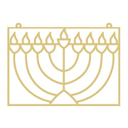 Faux Stained Glass Laser Cut Rectangle MDF Cutout Hanukkah Menorah - Unfinished For DIY