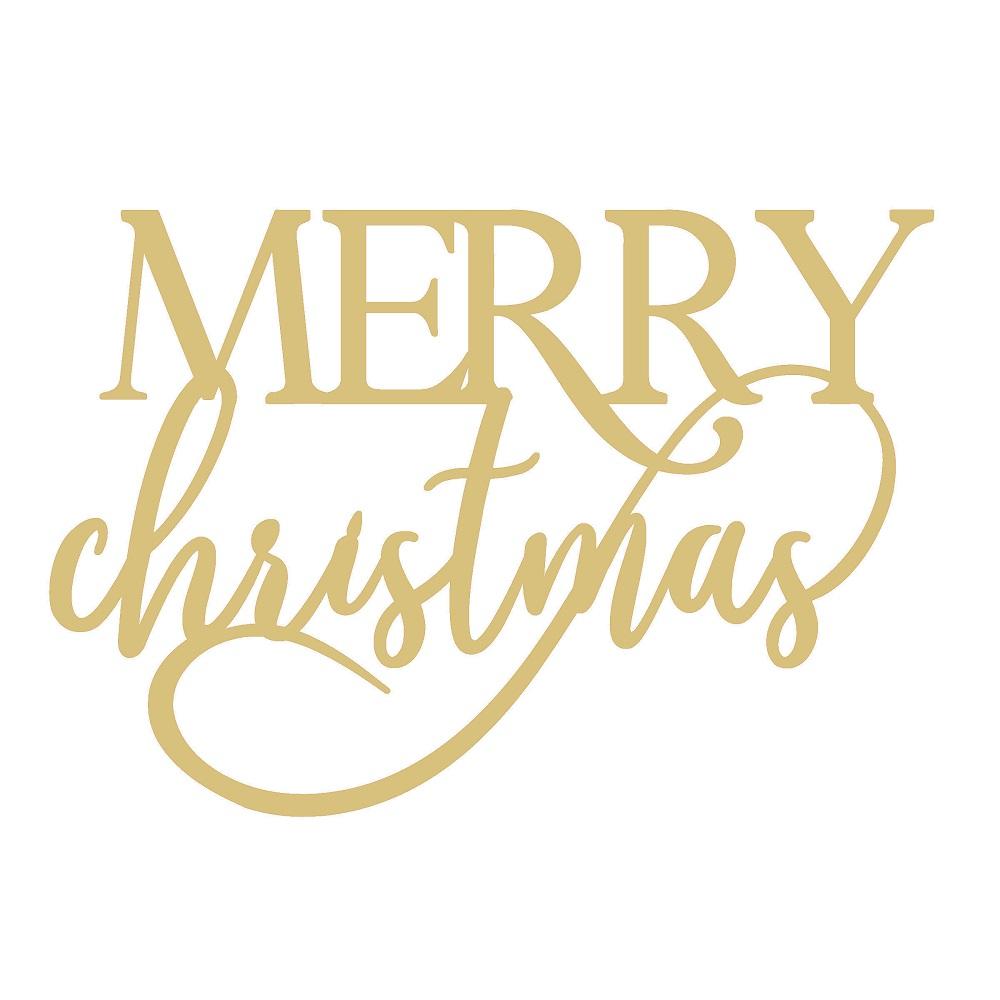 Basic Shape Text MDF Cutout Merry Christmas - Unfinished For DIY