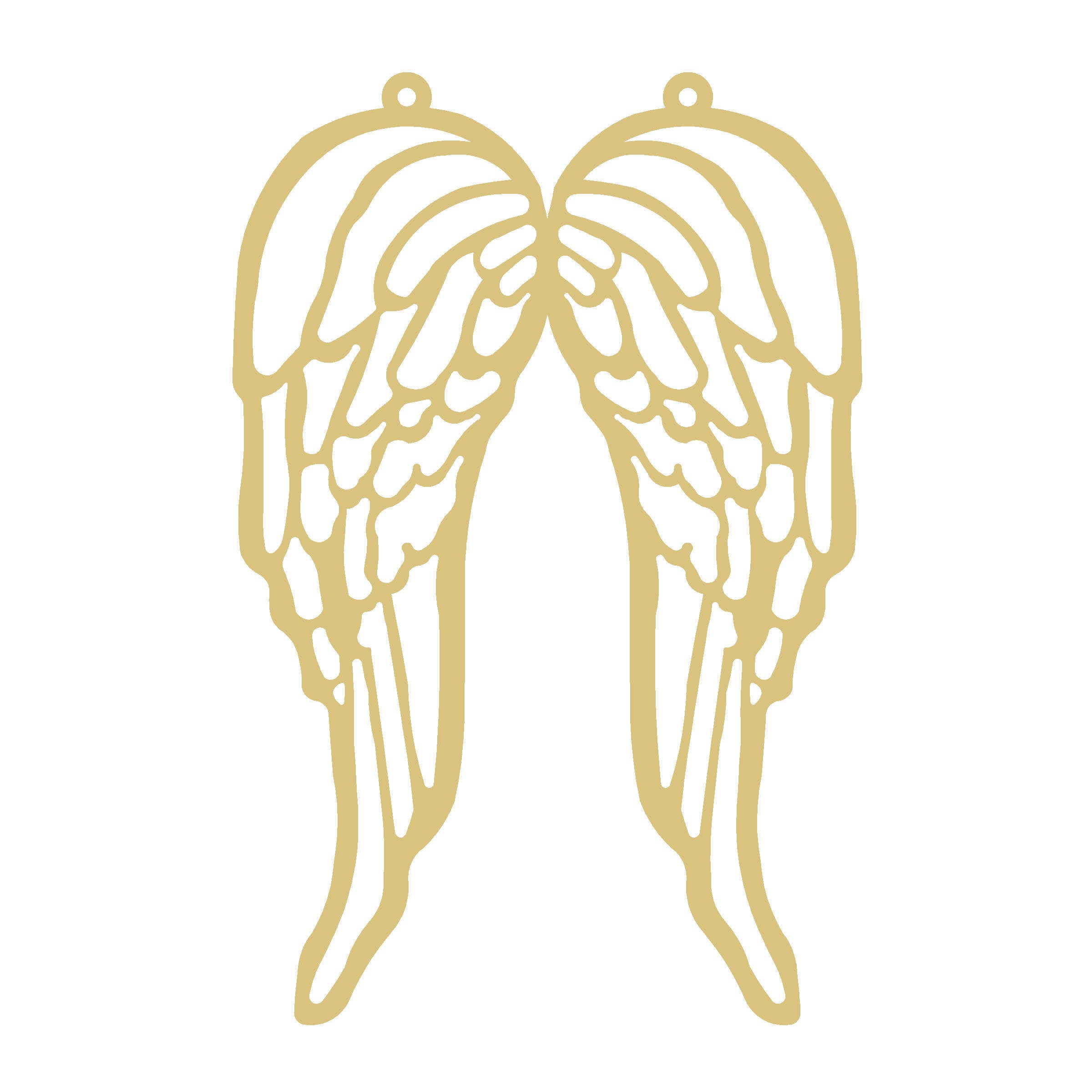 Faux Stained Michael Wings Glass MDF Cutout Frame - Unfinished For DIY