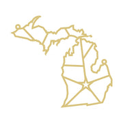 Faux Stained Glass Laser Cut Michigan MDF Cutout State Map With Star - Unfinished For DIY