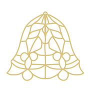 Faux Stained Glass Laser Cut MDF Cutout Bell Mistletoe - Unfinished For DIY